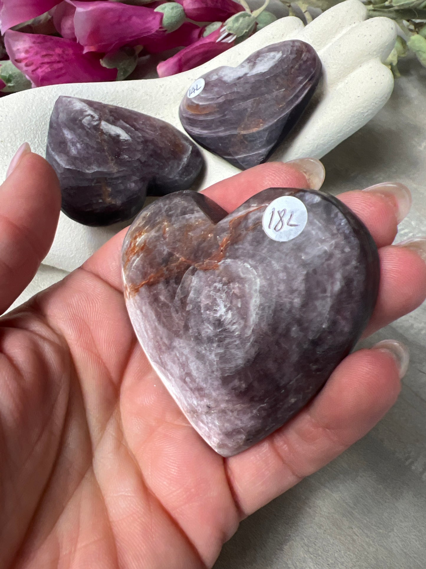 Gem Lepidolite Heart