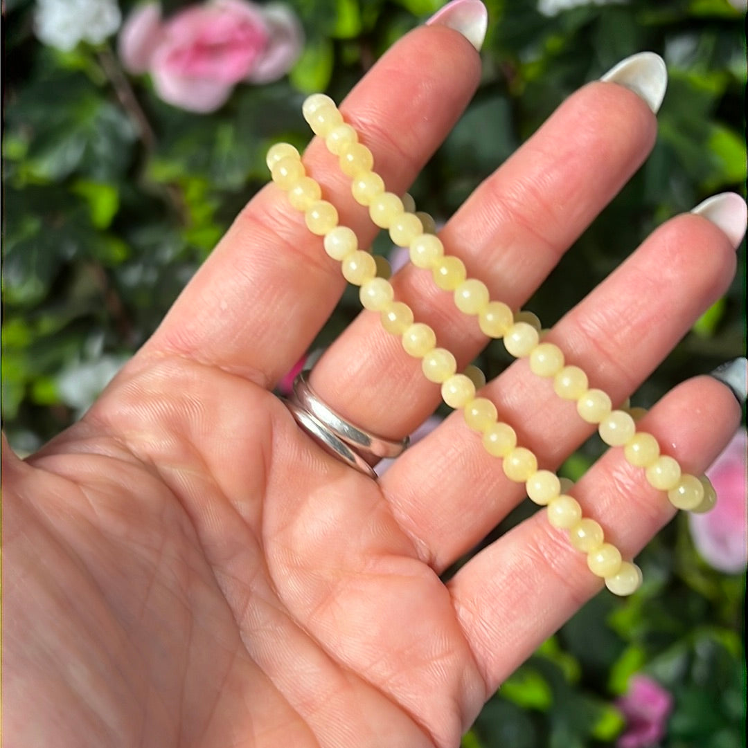 4mm Orange Calcite Bead Bracelet