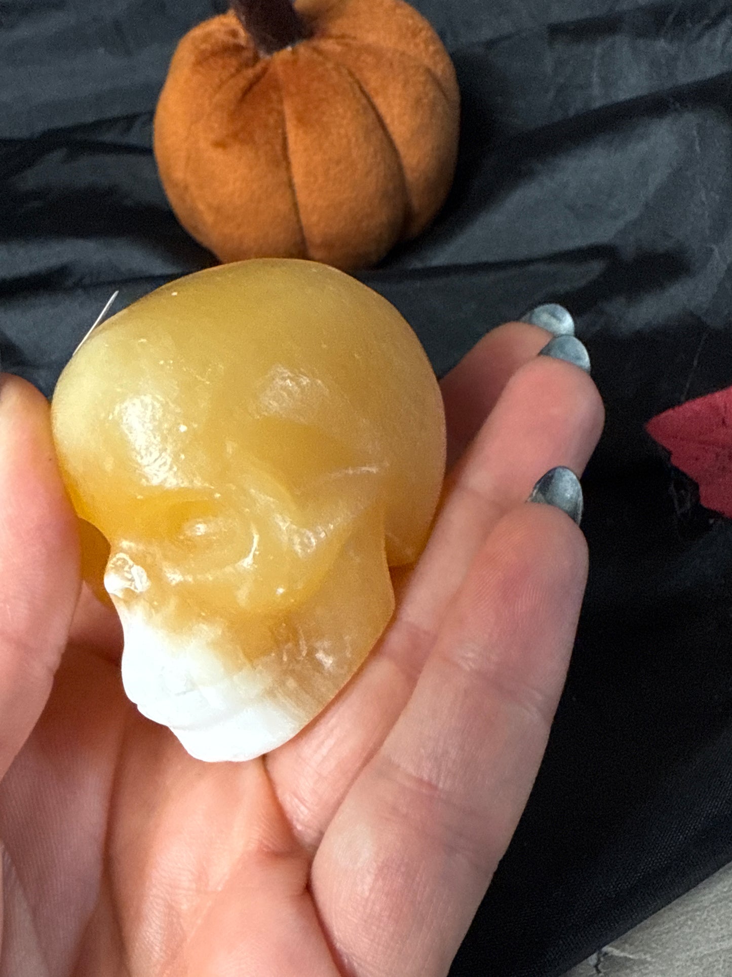 Orange Calcite Skull
