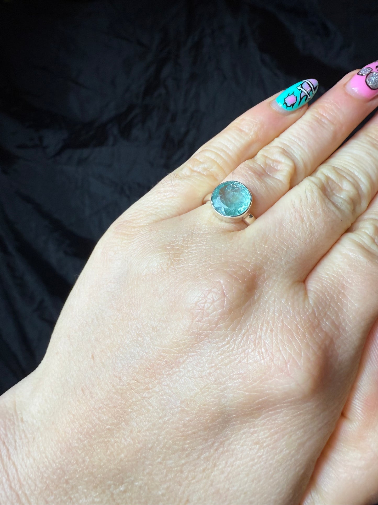Green Kyantie 925 Ring - Size L - L 1/2