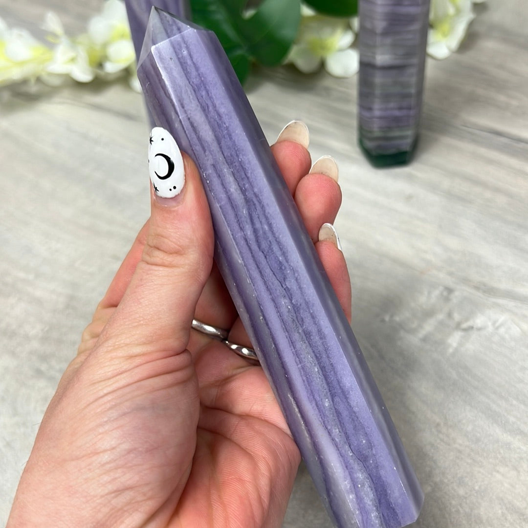 Sagentic Fluorite Purple Tower Points