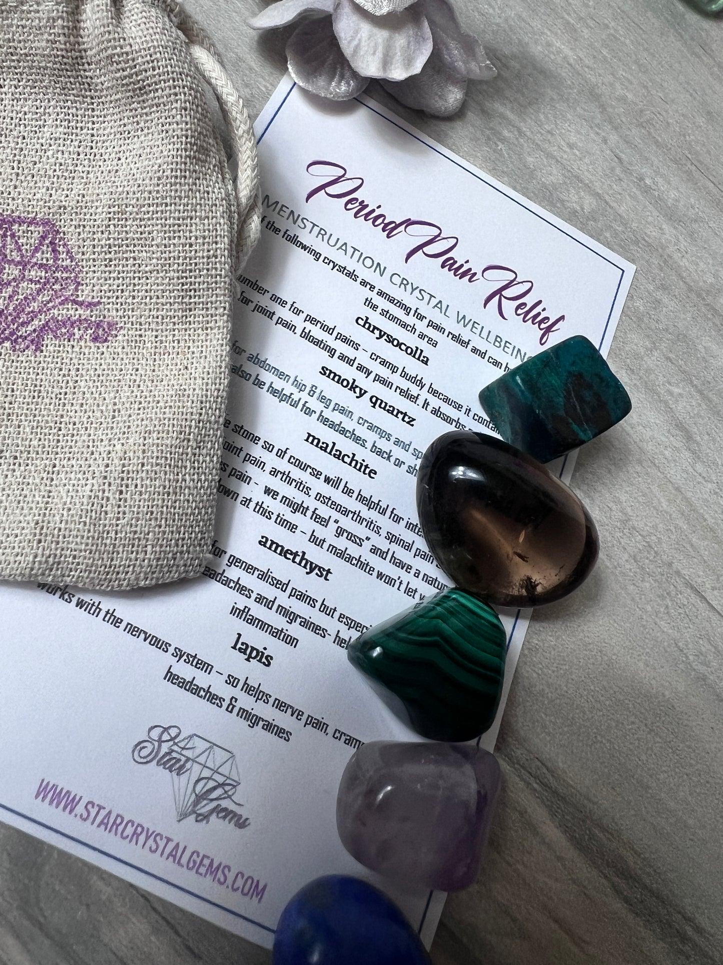 Starcrystalgems - Period Pain Relief - Tumblestone Kit