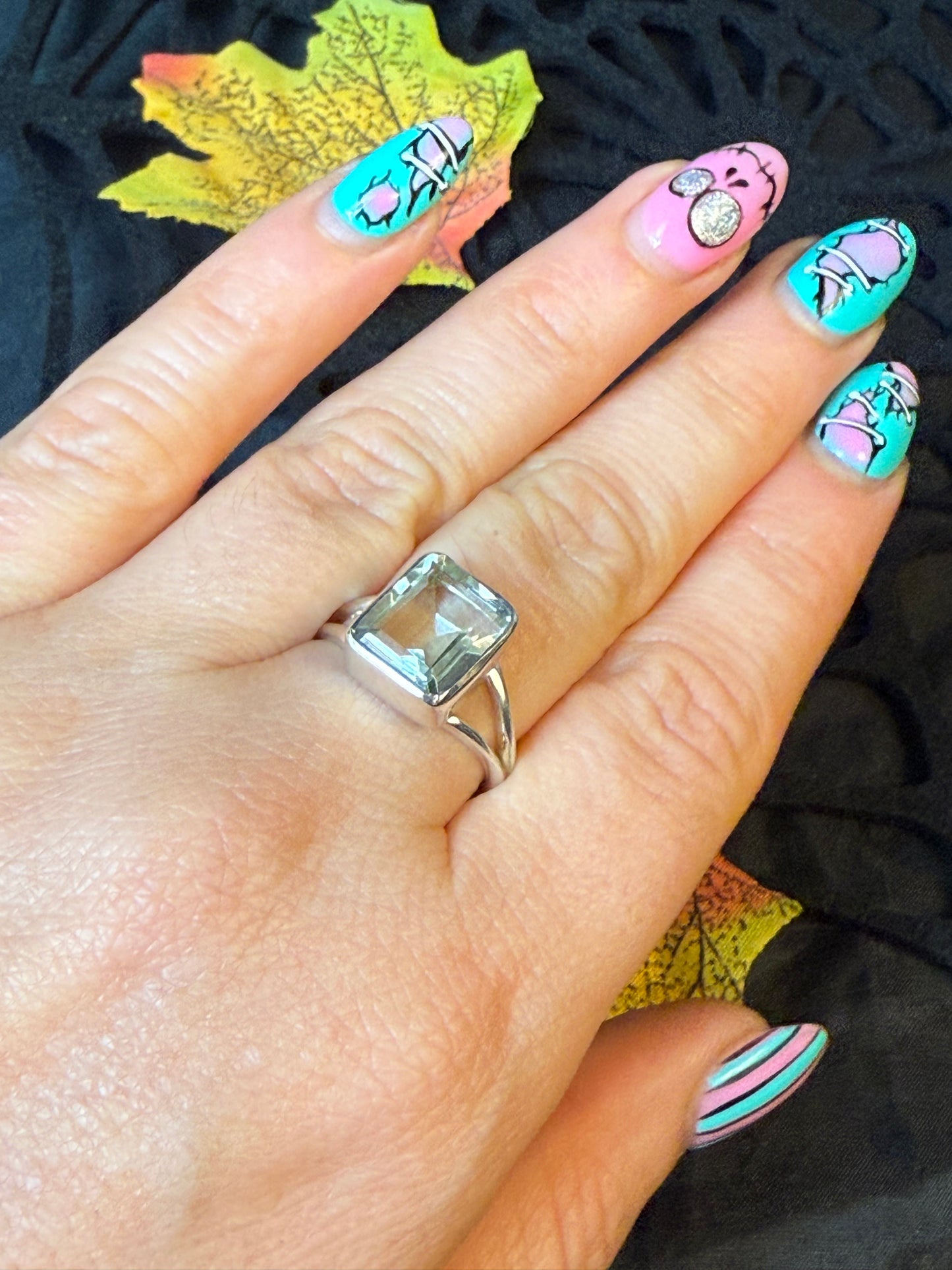 Prasolite 925 Ring - Size O 1/2 Green Amethyst