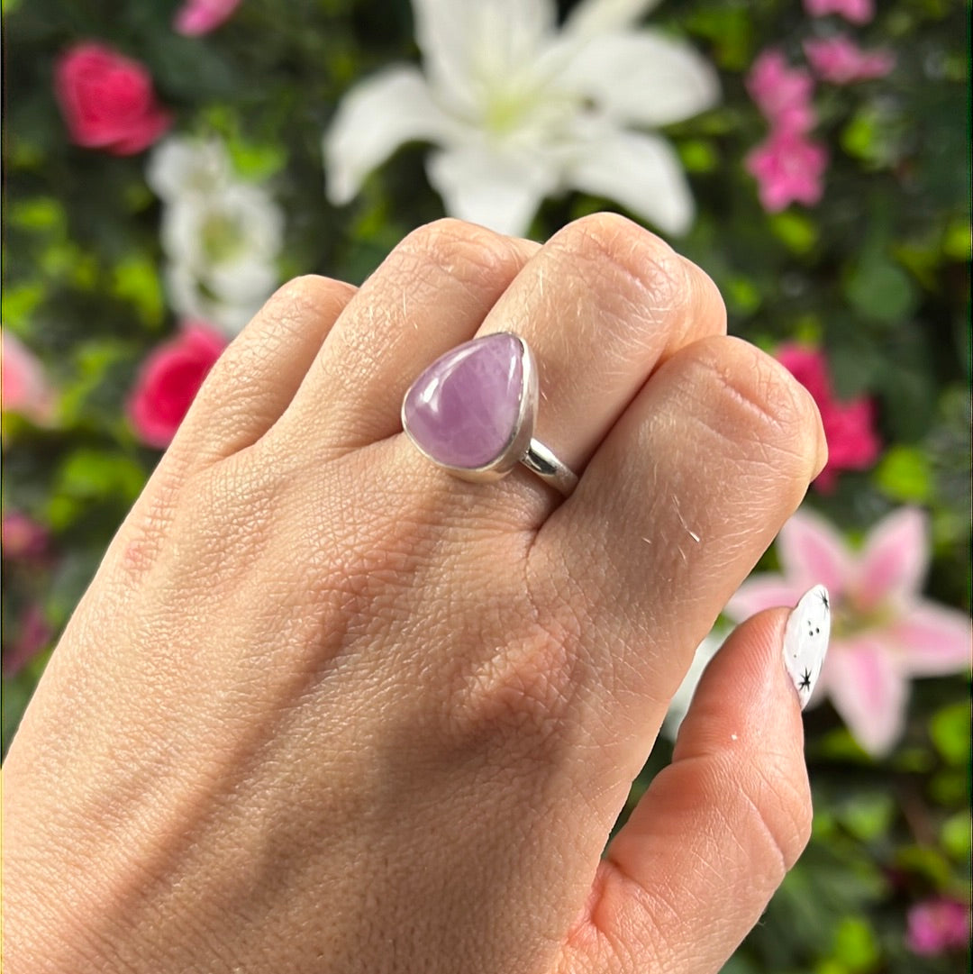 Kunzite 925 Sterling Silver Ring - Size O