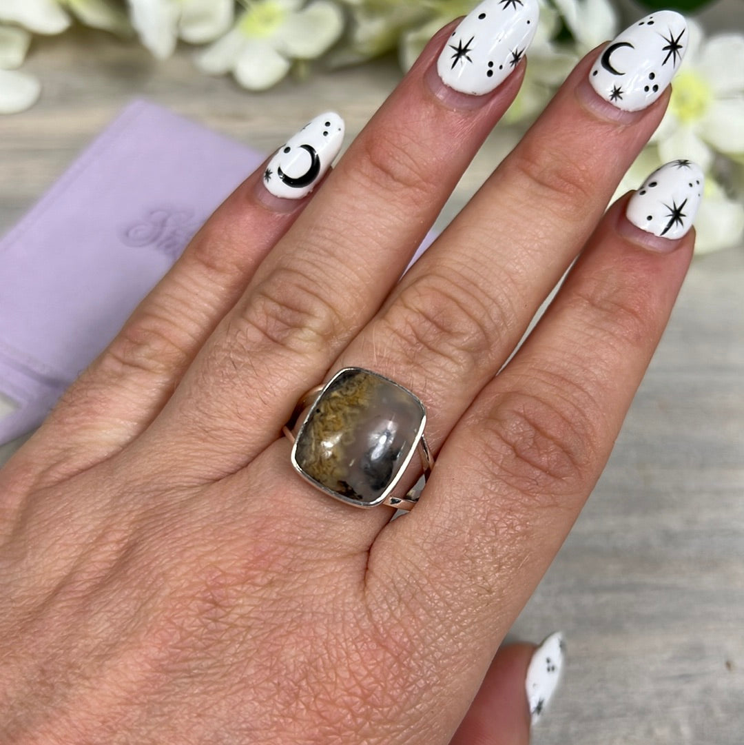Tiger Agate 925 Ring - Size S
