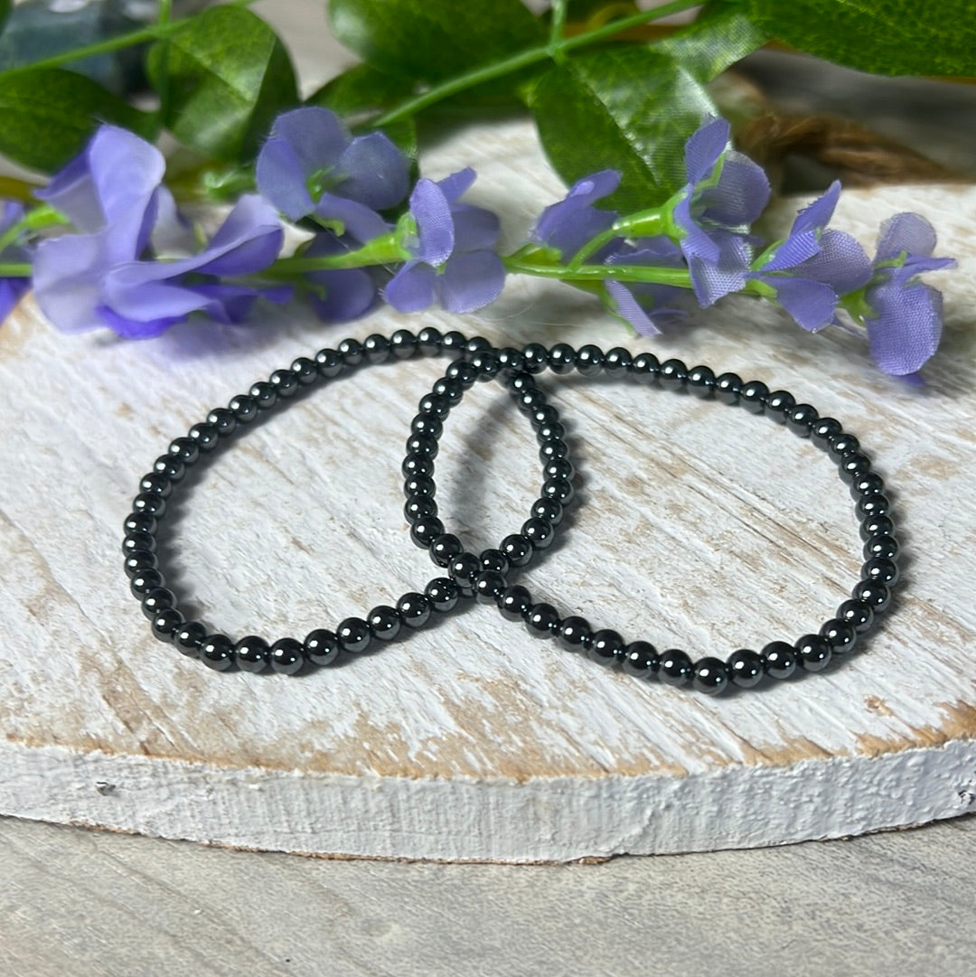 4mm Hematite Bead Bracelet