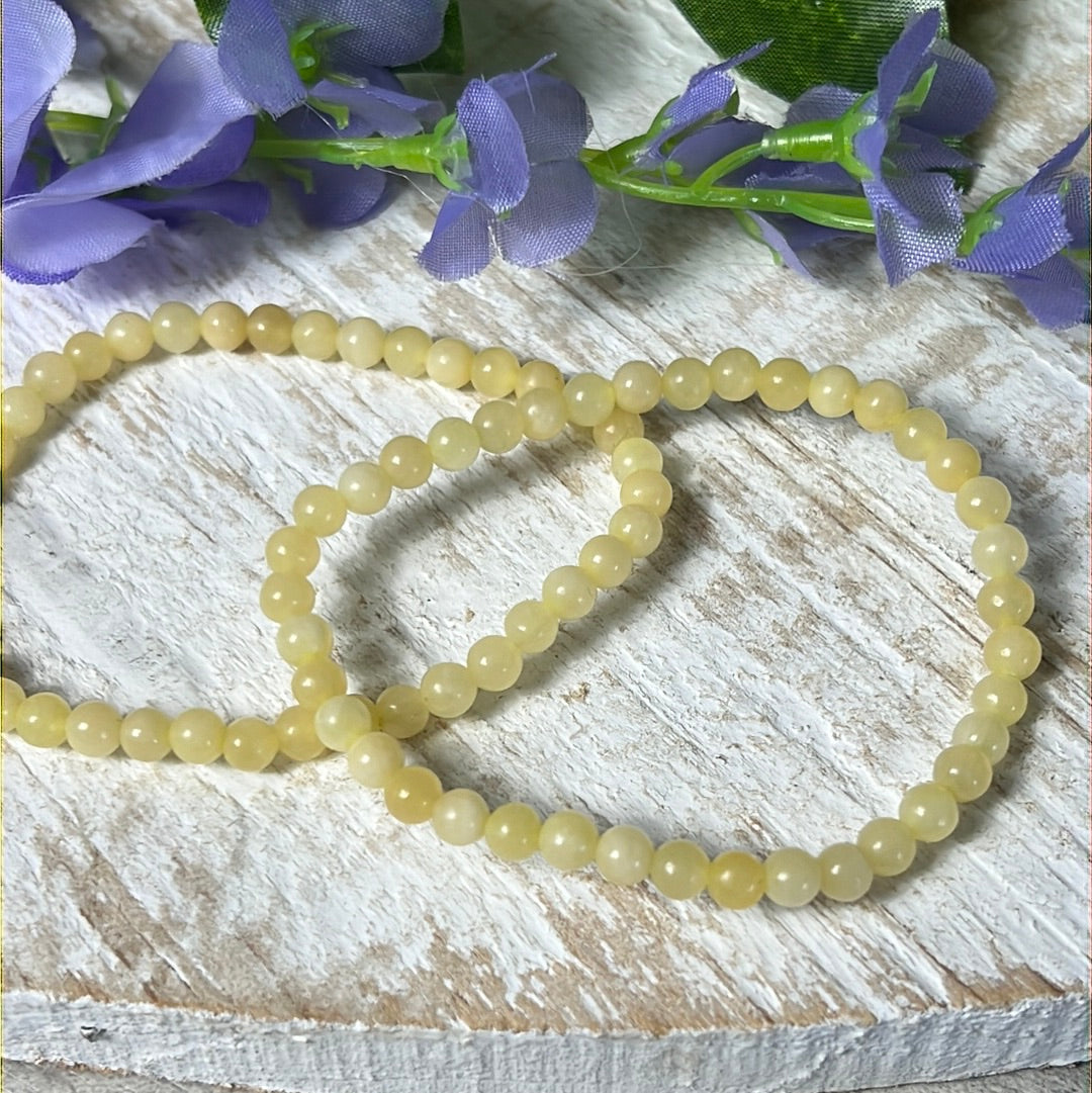 4mm Orange Calcite Bead Bracelet