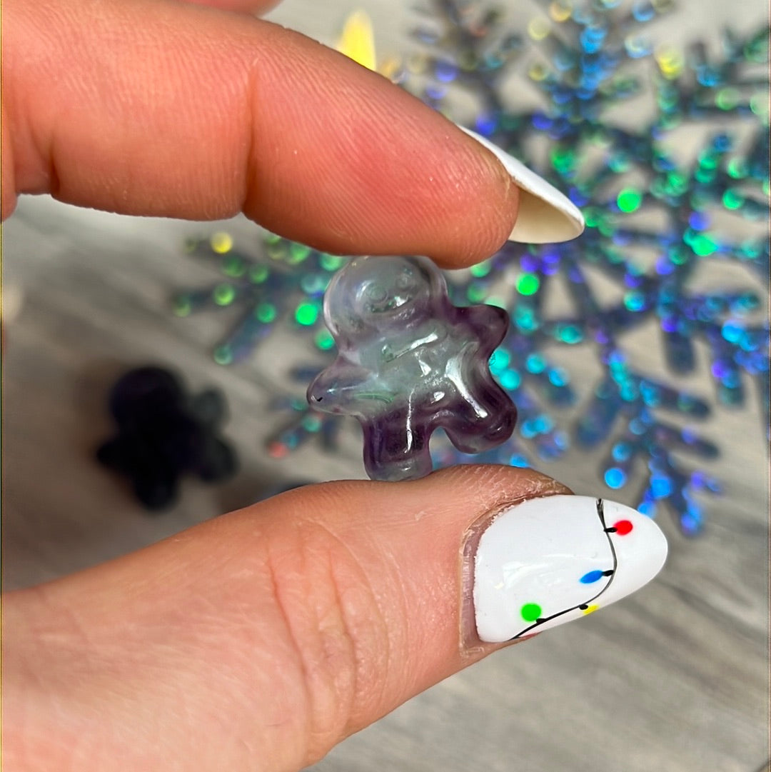 Mini Fluorite gingerbread man person