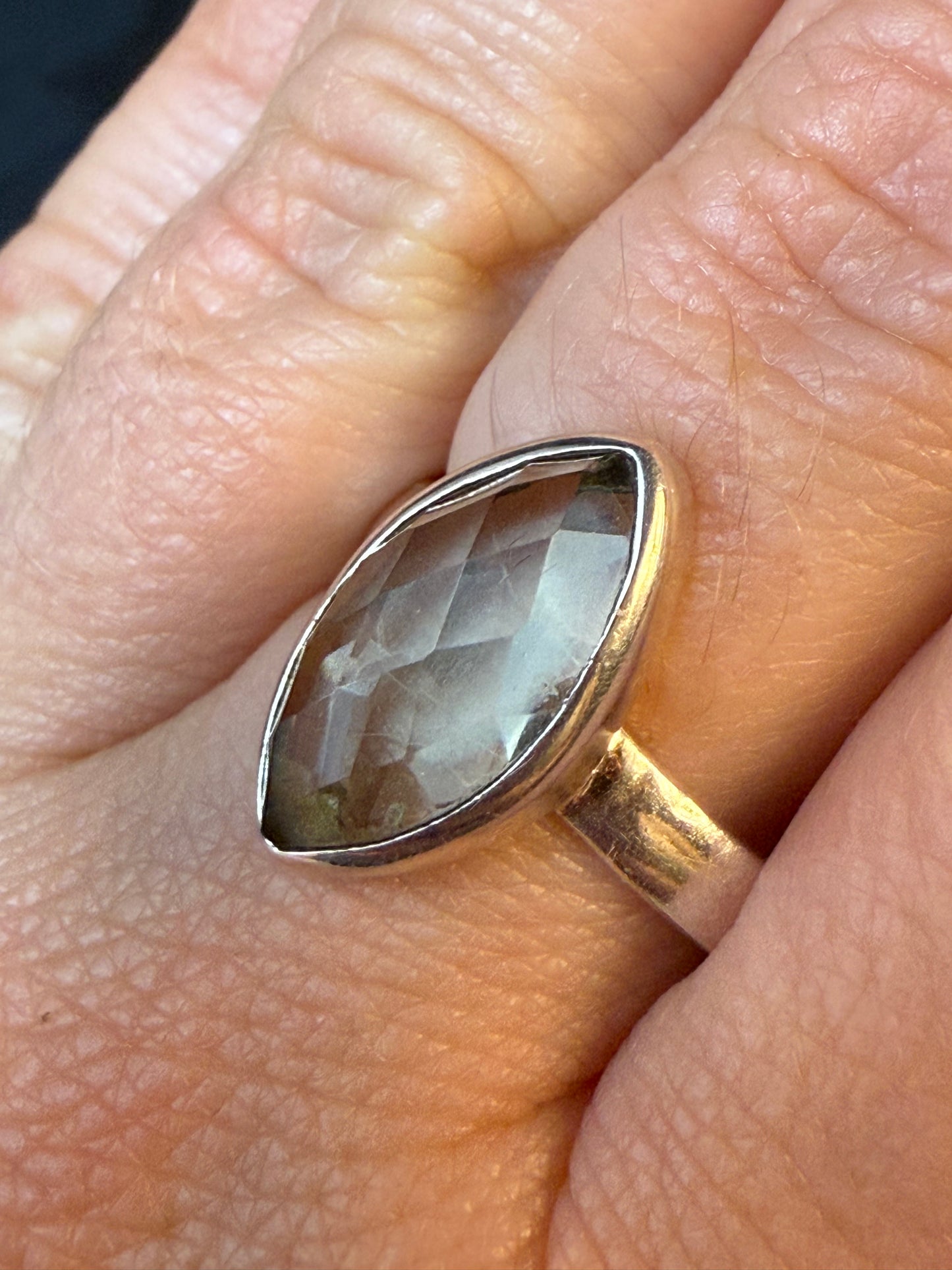Prasolite 925 Ring - Size S 1/2 Green Amethyst