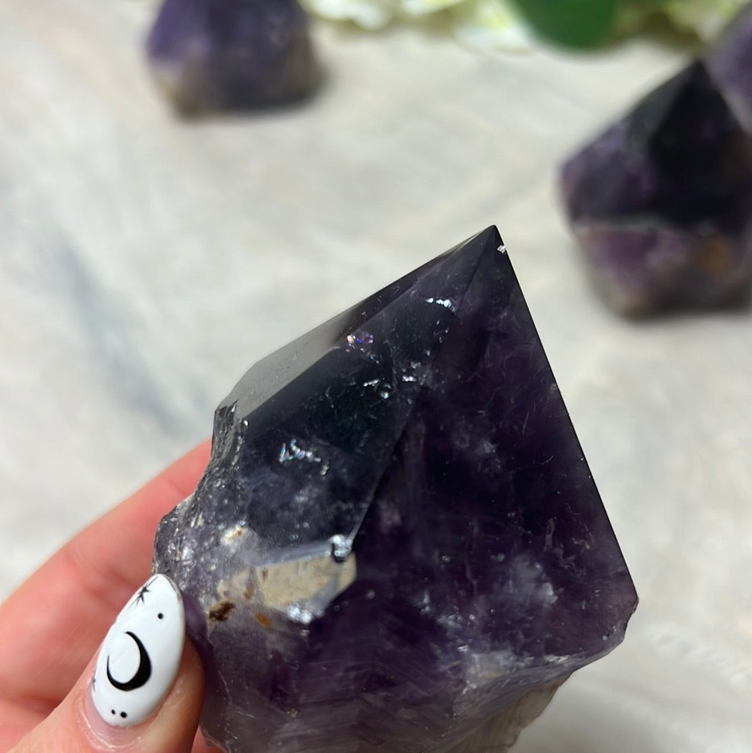 Amethyst Half & Half Polished Raw Tower Points