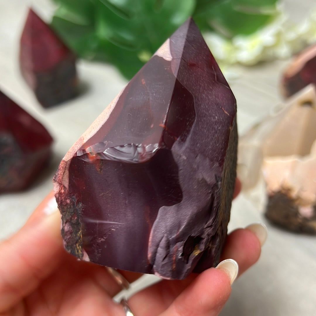 Mookaite Half & Half Polished Raw Tower Points