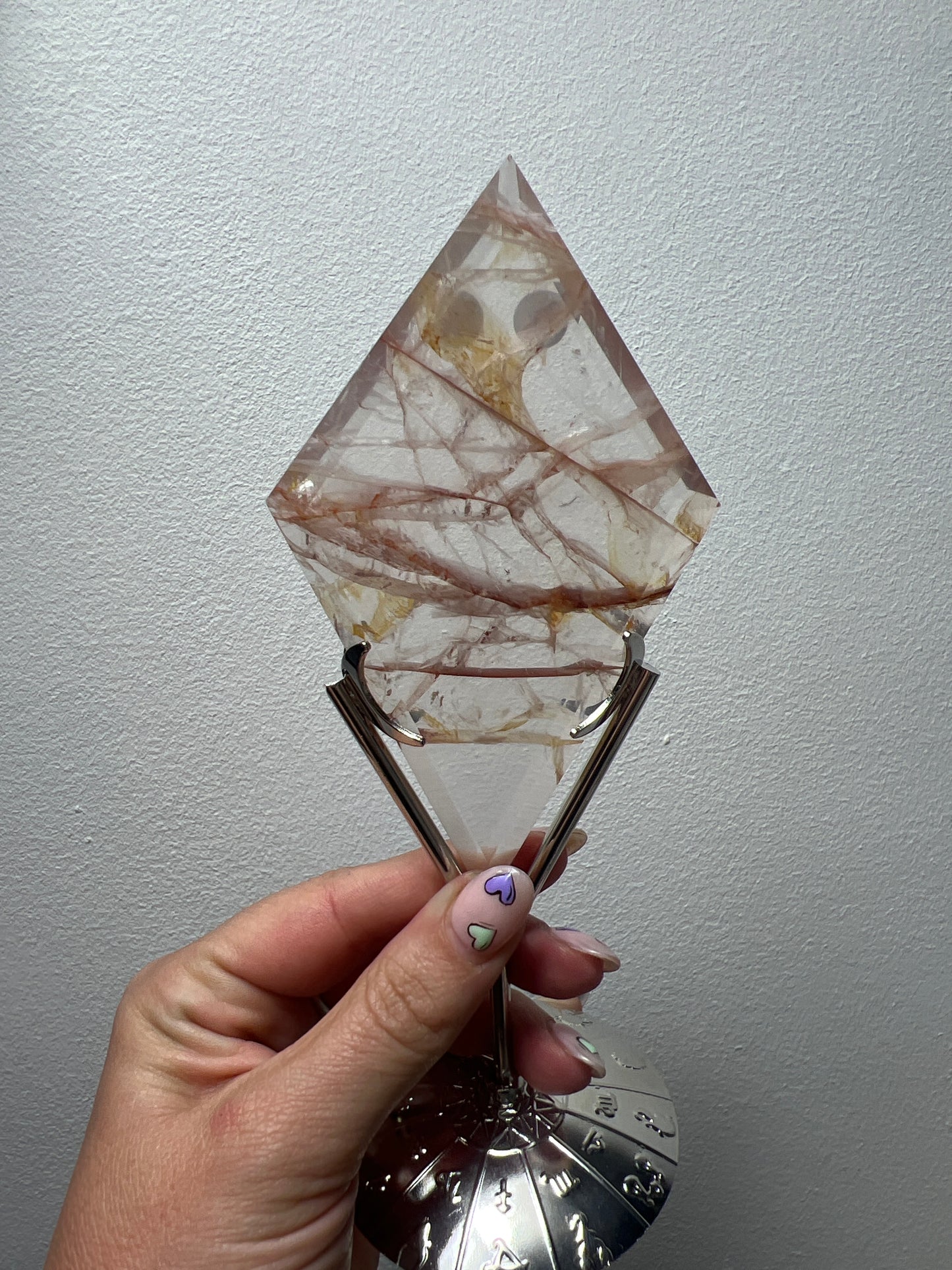 Fire Quartz & Golden Healer in Rose Quartz Diamond