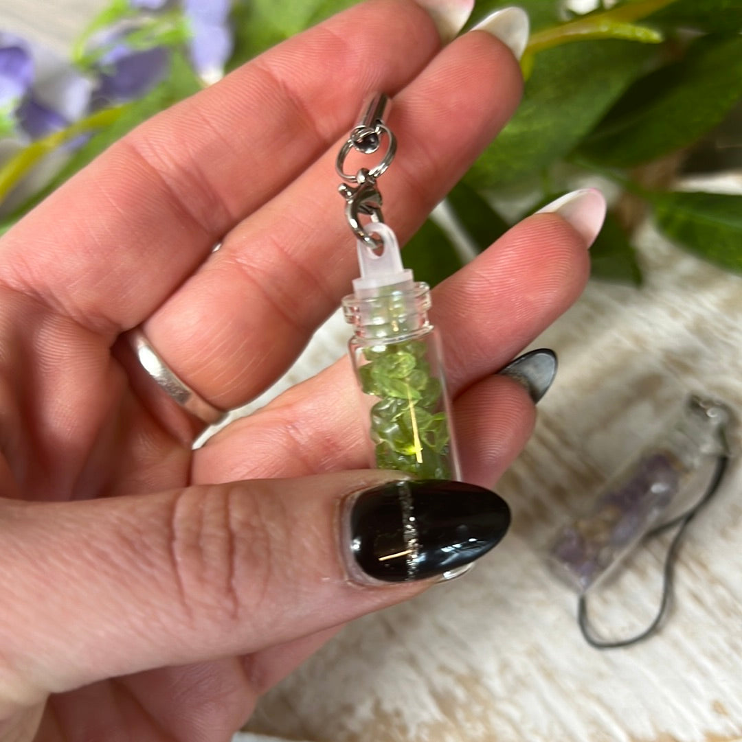 Peridot or Ametrine Mini Phone Charm Chain Accessories Keyring