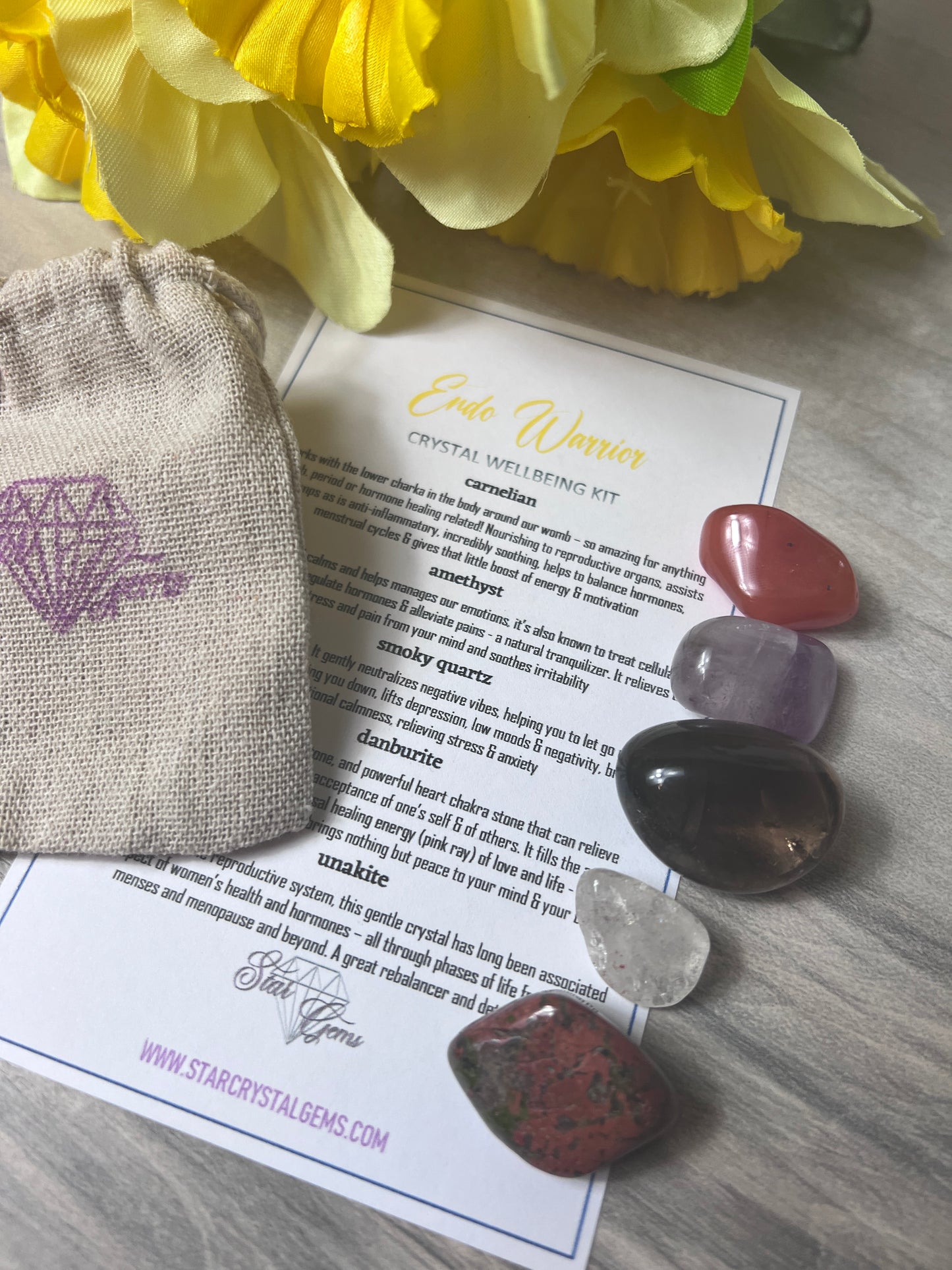 Starcrystalgems - Endo Endometriosis Warrior - Tumblestone Kit