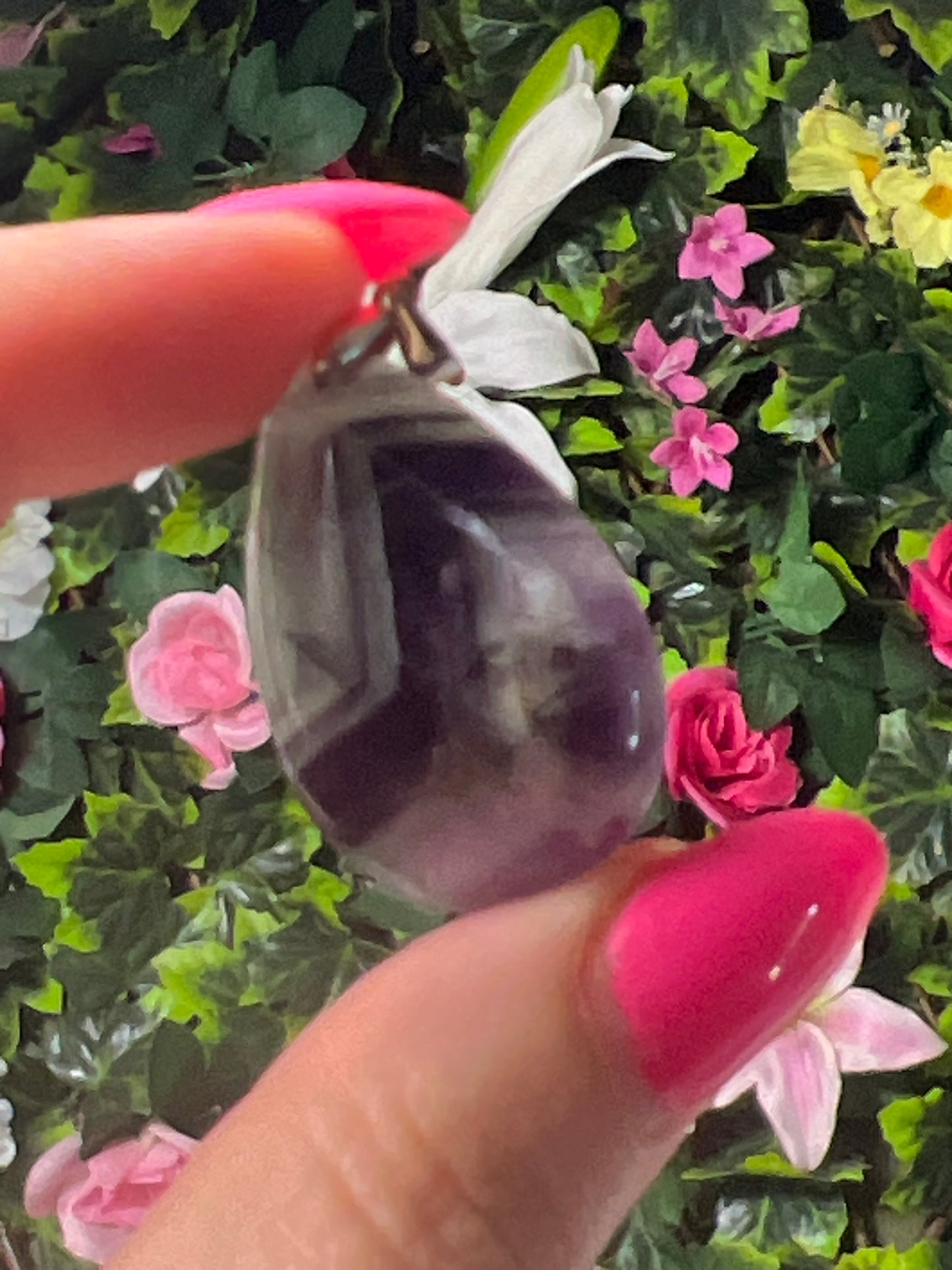 Fluorite snowflake teardrop Pendant - 925 Sterling Silver