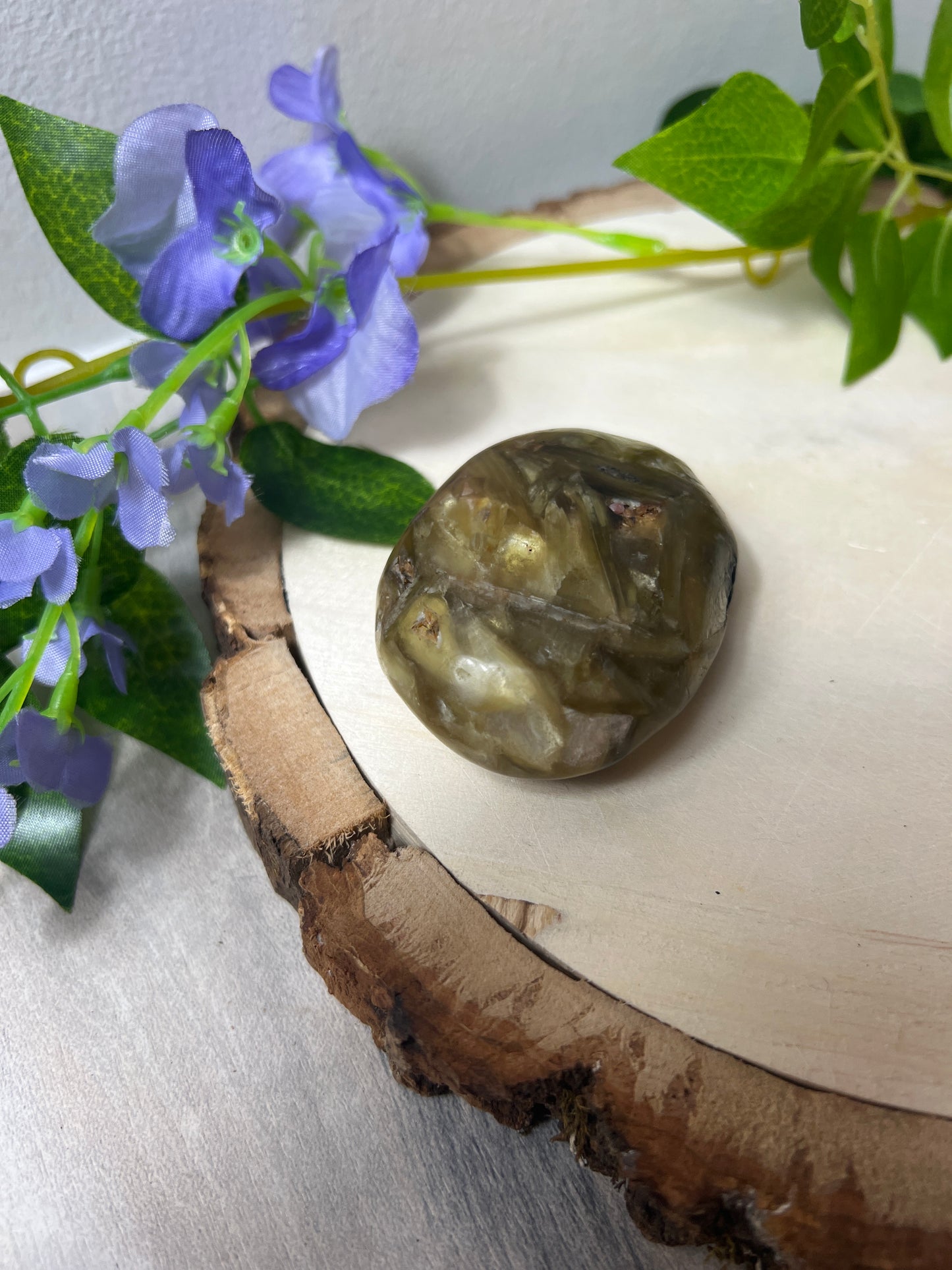 Golden Star Yellow Mica Lepidolite Palm - rare