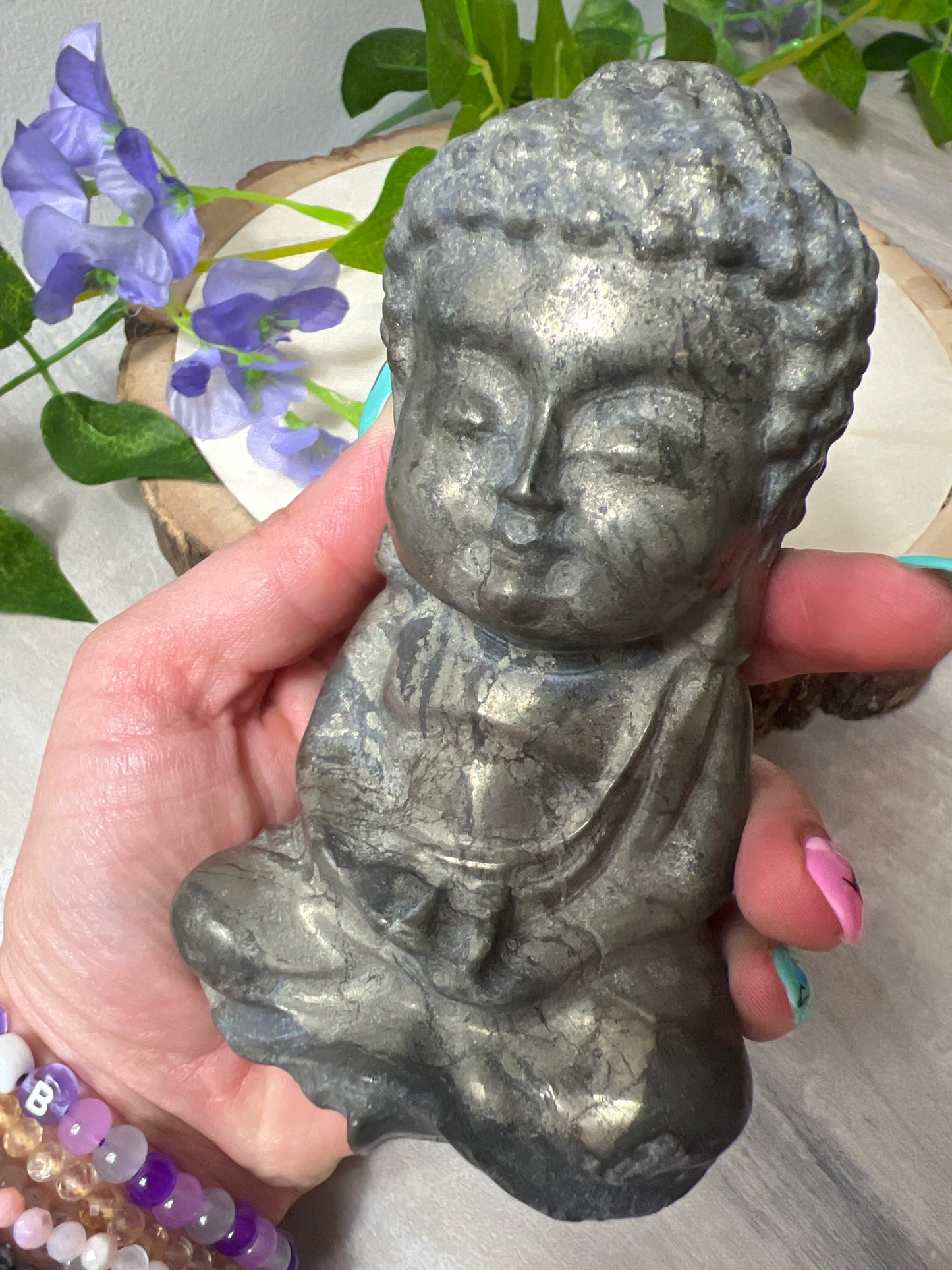 Large Pyrite Baby Buddha
