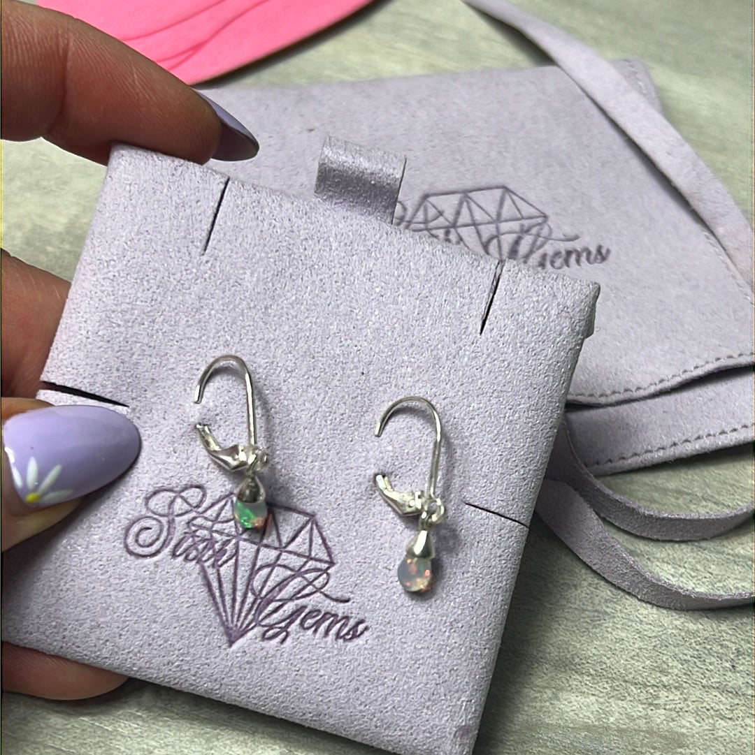 Ethiopian Opal Hinge Drops - 925 Sterling Earrings