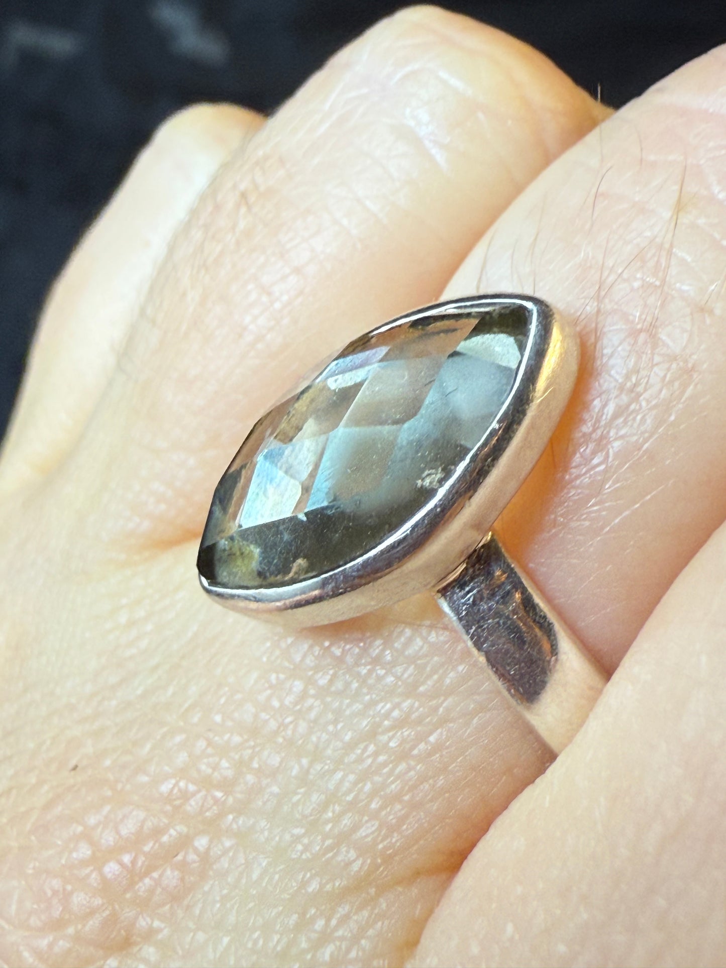Prasolite 925 Ring - Size S 1/2 Green Amethyst