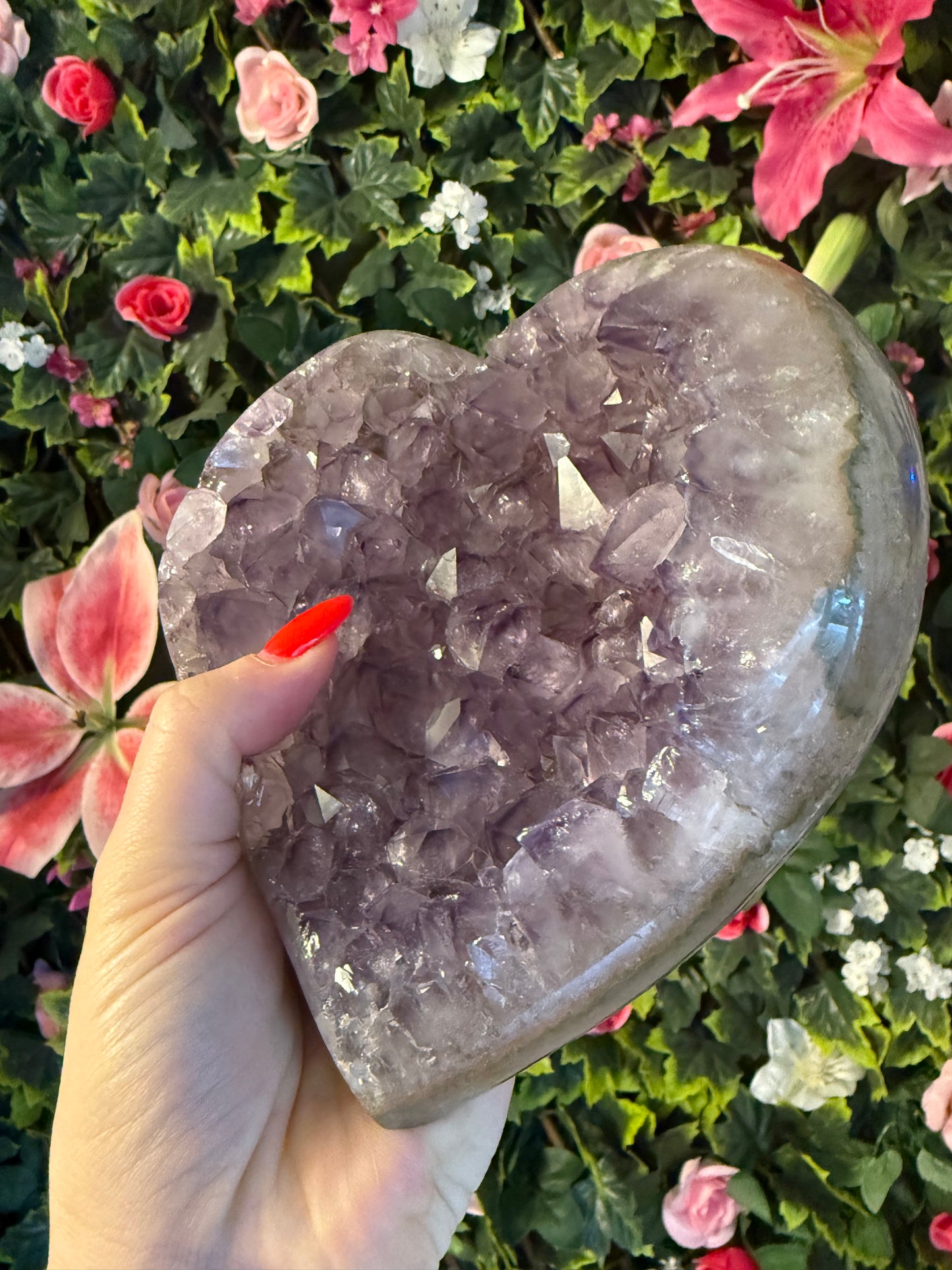 Large Amethyst Druzy Heart