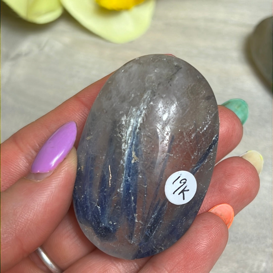 Kyanite in Clear Quartz Palm - rare find