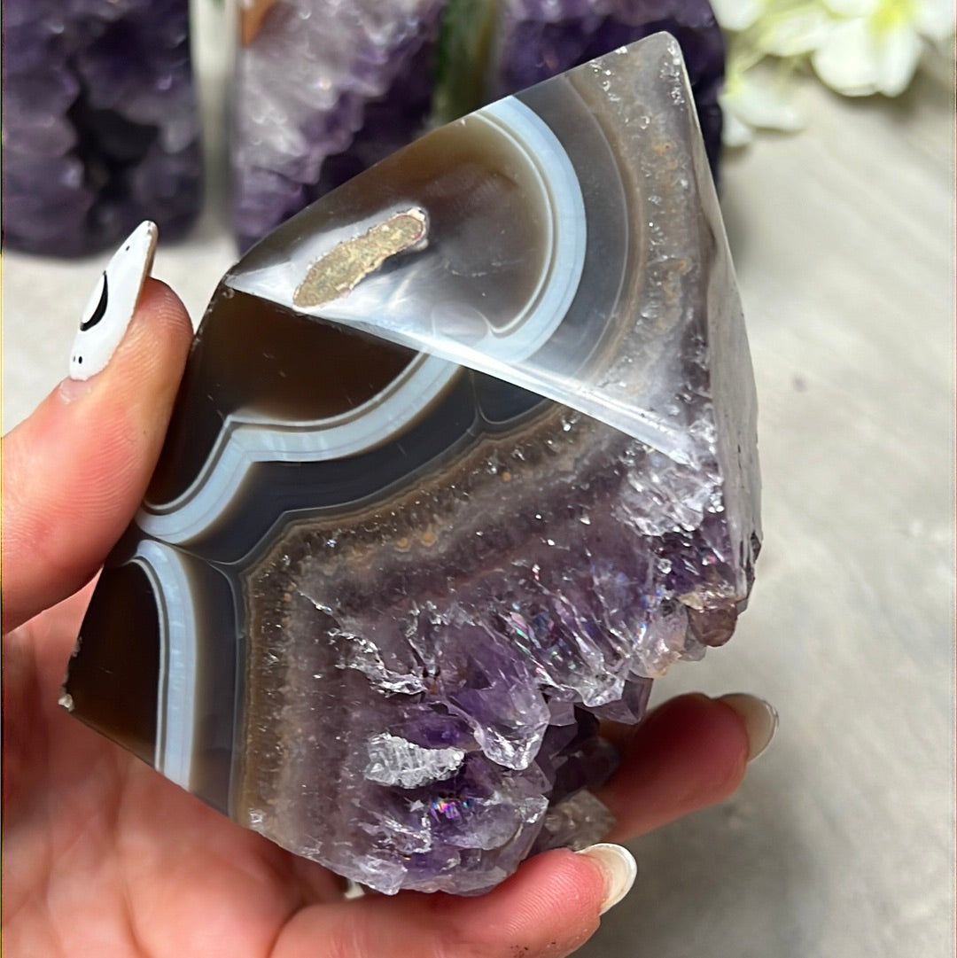 A Amethyst Agate Tower Points