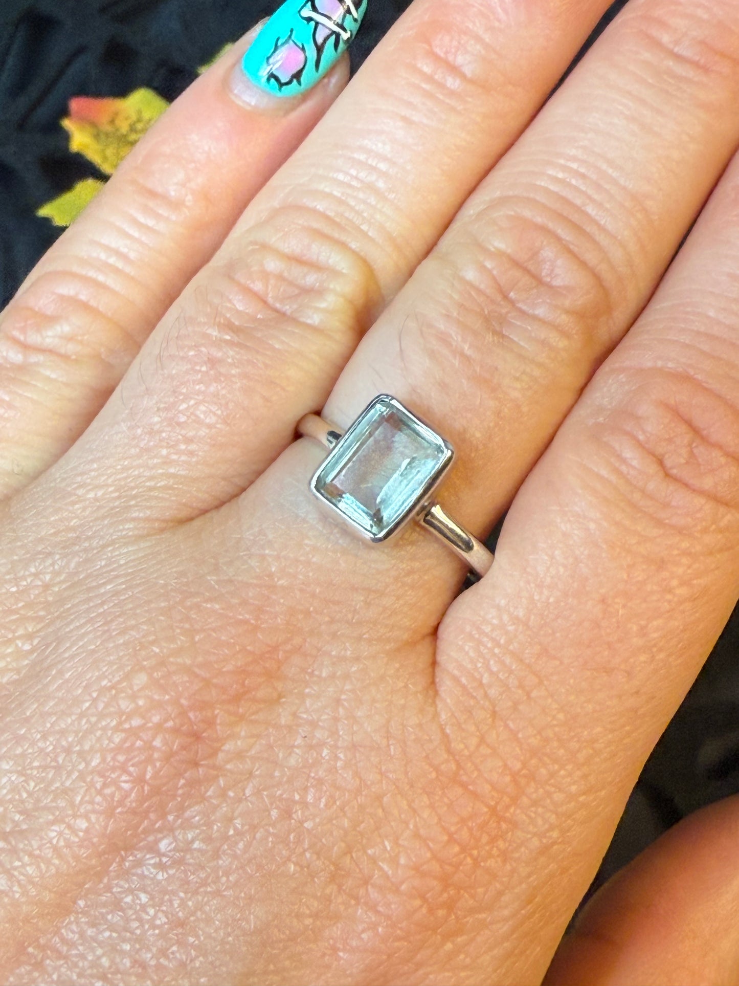 Prasolite 925 Ring - Size S 1/2 Green Amethyst