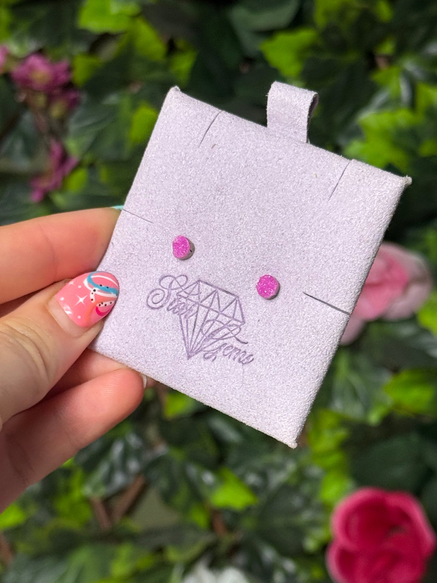 Handmade Cabalto Calcite Sterling Silver Studs