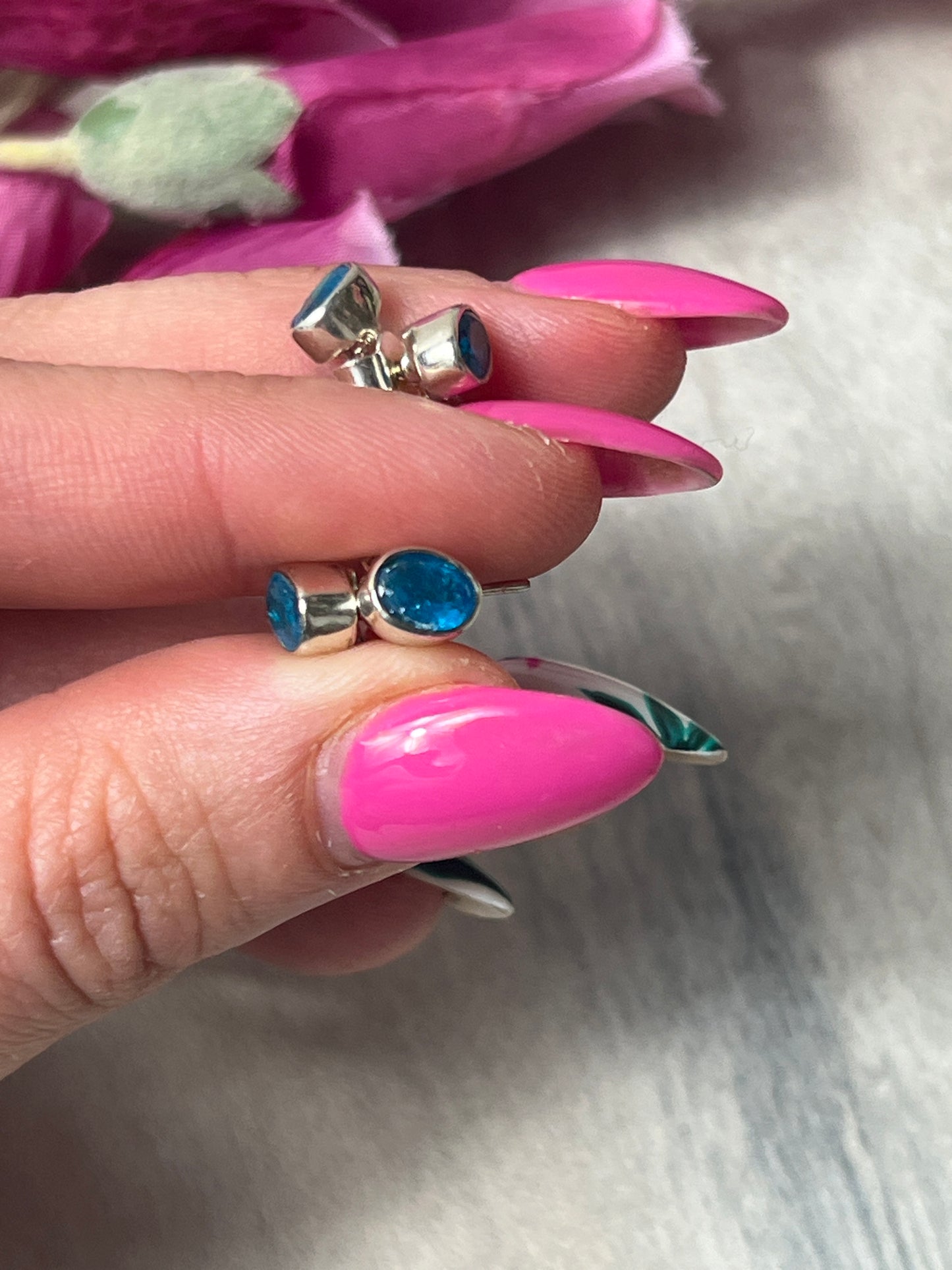 Apatite Facet 925 Sterling Studs