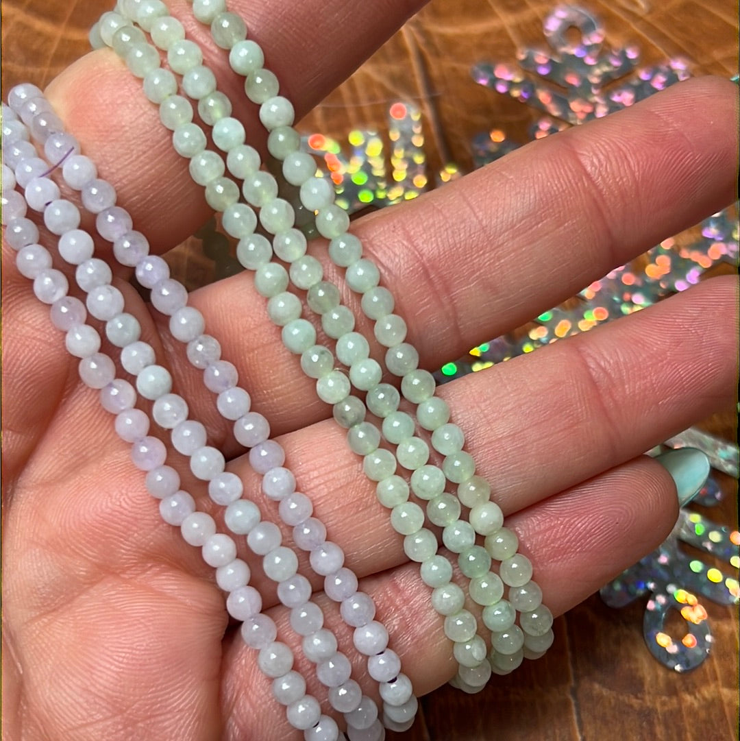 Jade 3mm Bracelet - Lilac / Mint