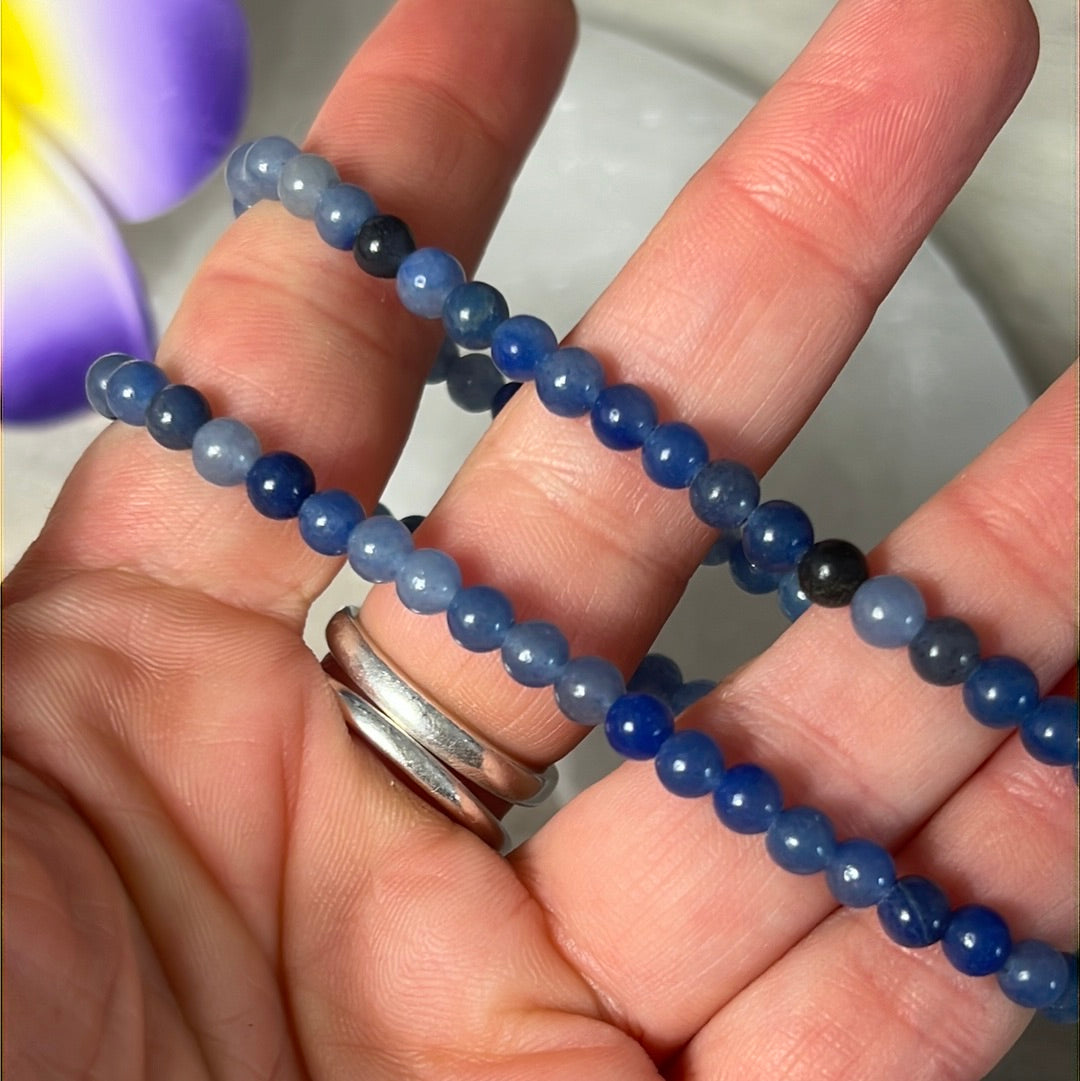 4mm Blue Quartz Bead Bracelet