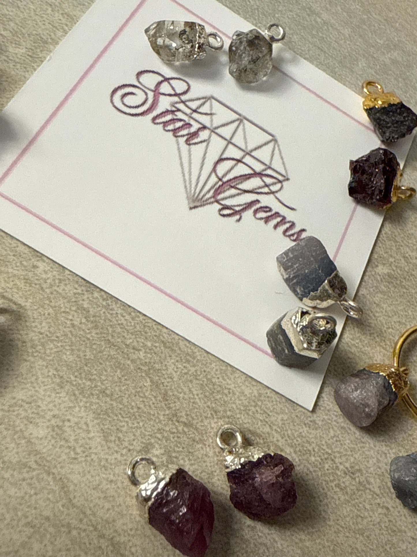 Raw Drop - 925 Silver / 18ct Gold electroplated Pendant Charm