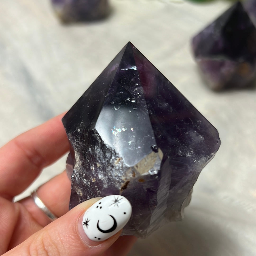 Amethyst Half & Half Polished Raw Tower Points