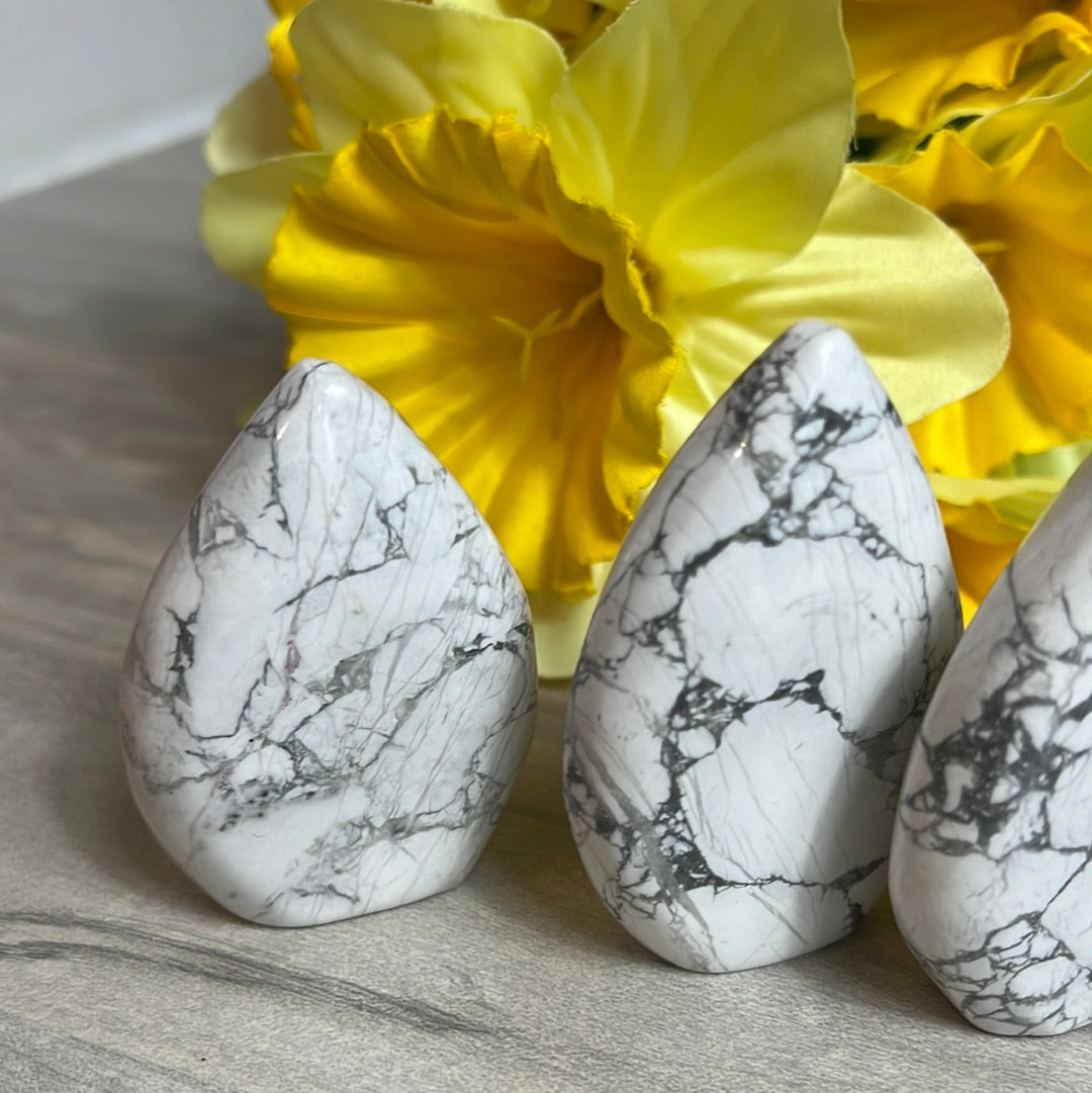 White Howlite Freeform Flame