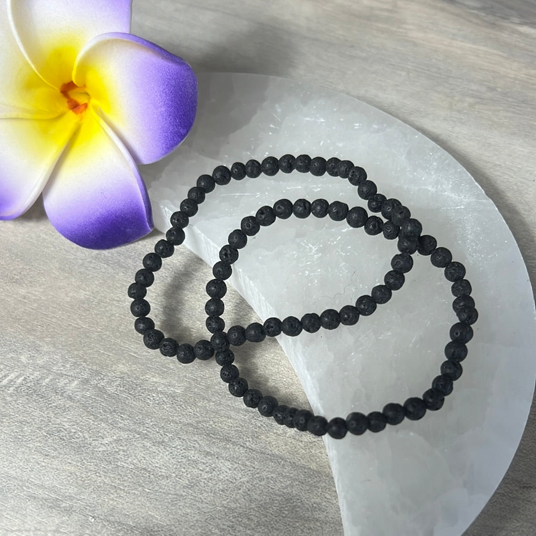 4mm Lava Bead Bracelet