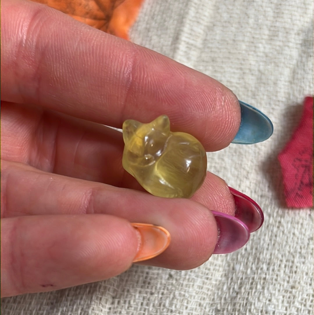 Mini Yellow Fluorite Cat