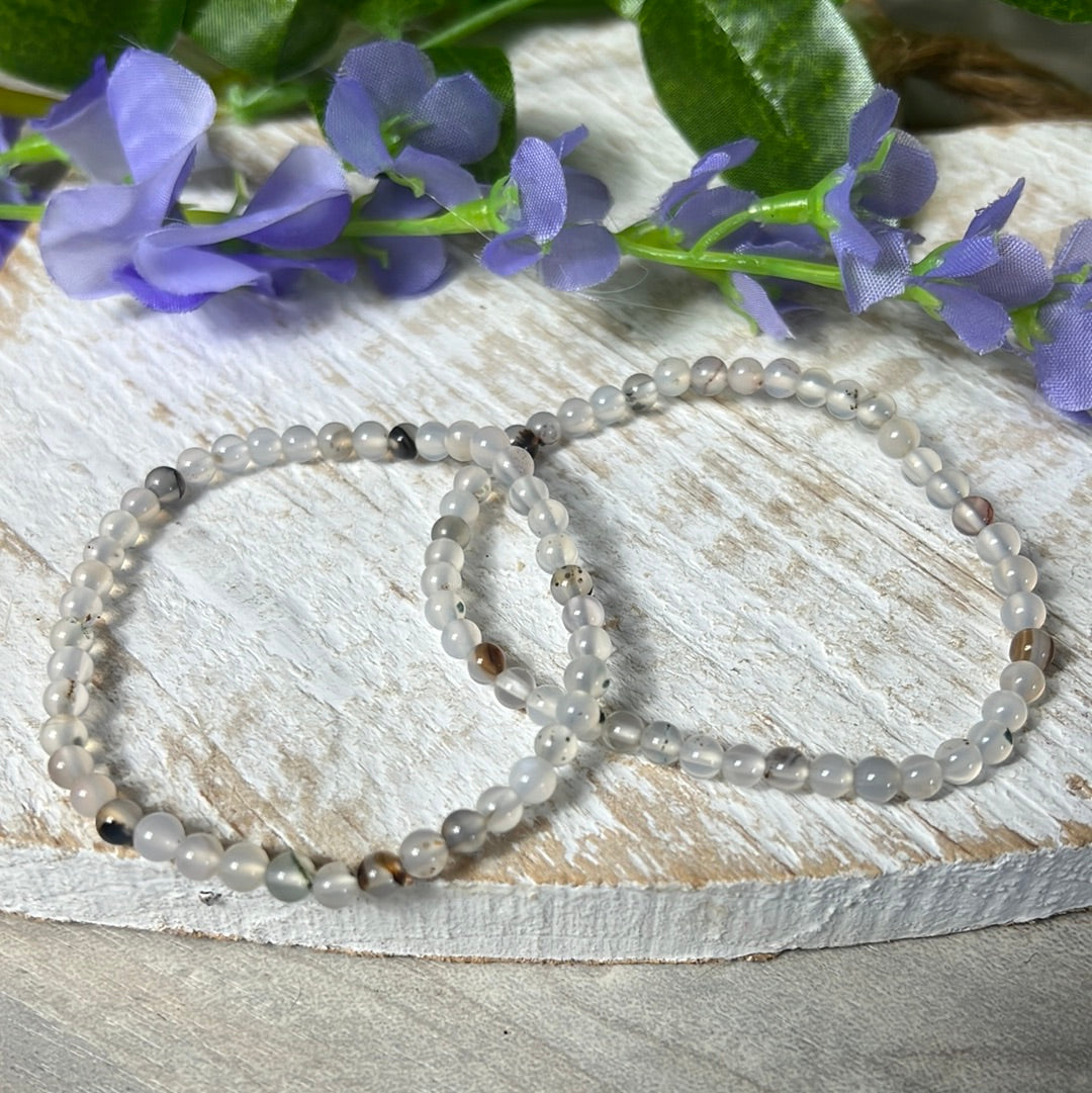 4mm Agate Bead Bracelet