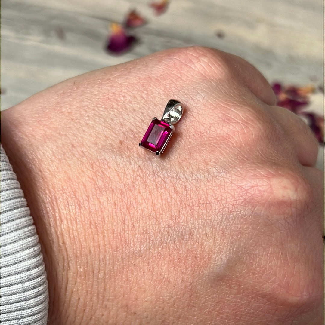 Ruby Facet 925 - Sterling Silver Pendant