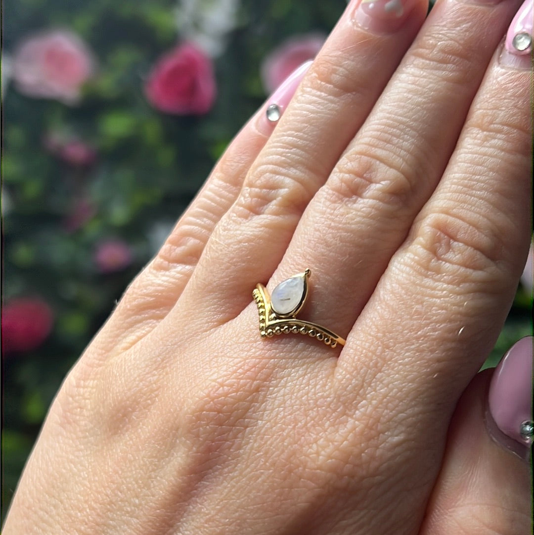 Moonstone Mandala Crown 18K Gold