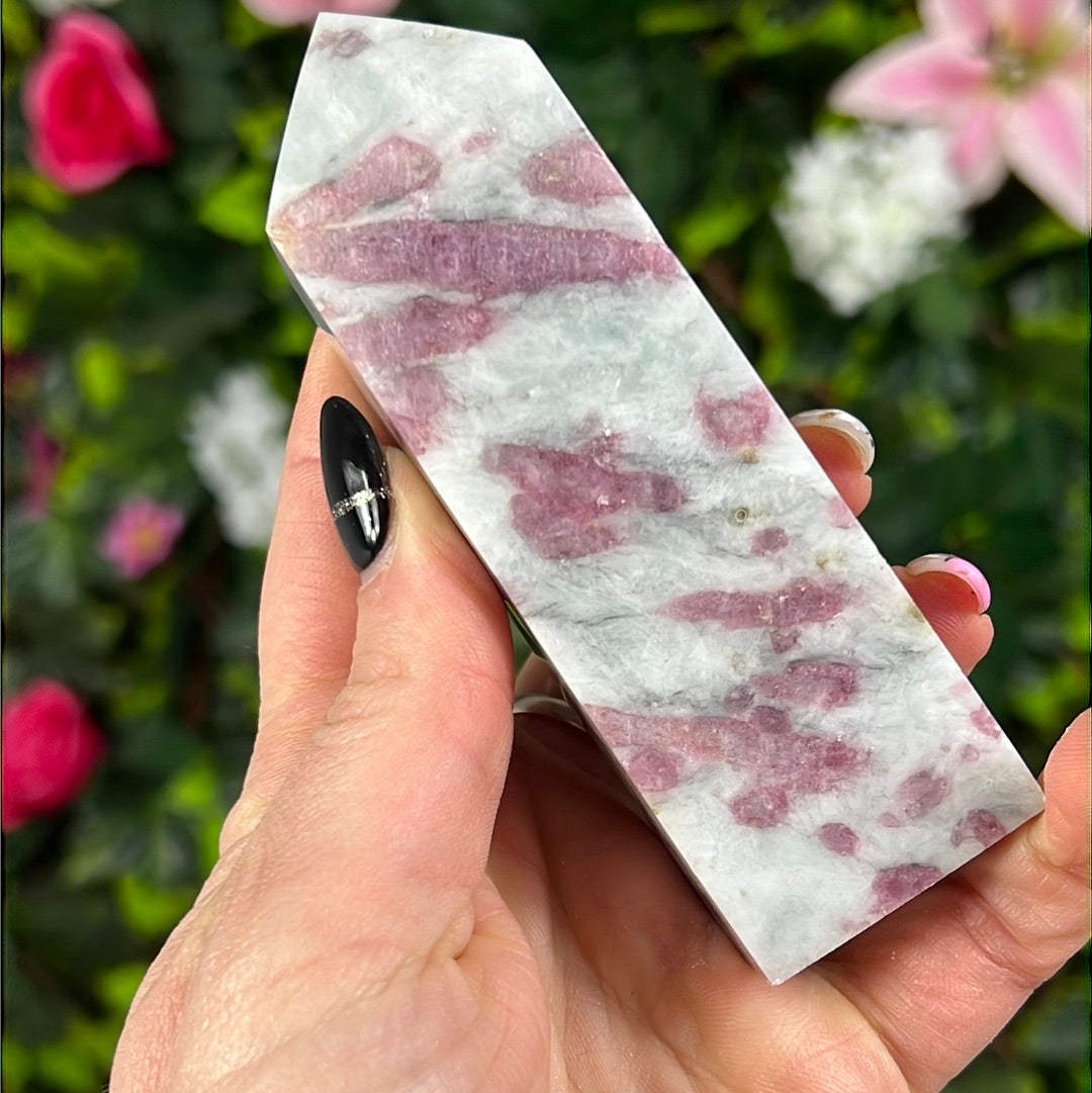Pink tourmaline and aquamarine Towers Tower Point