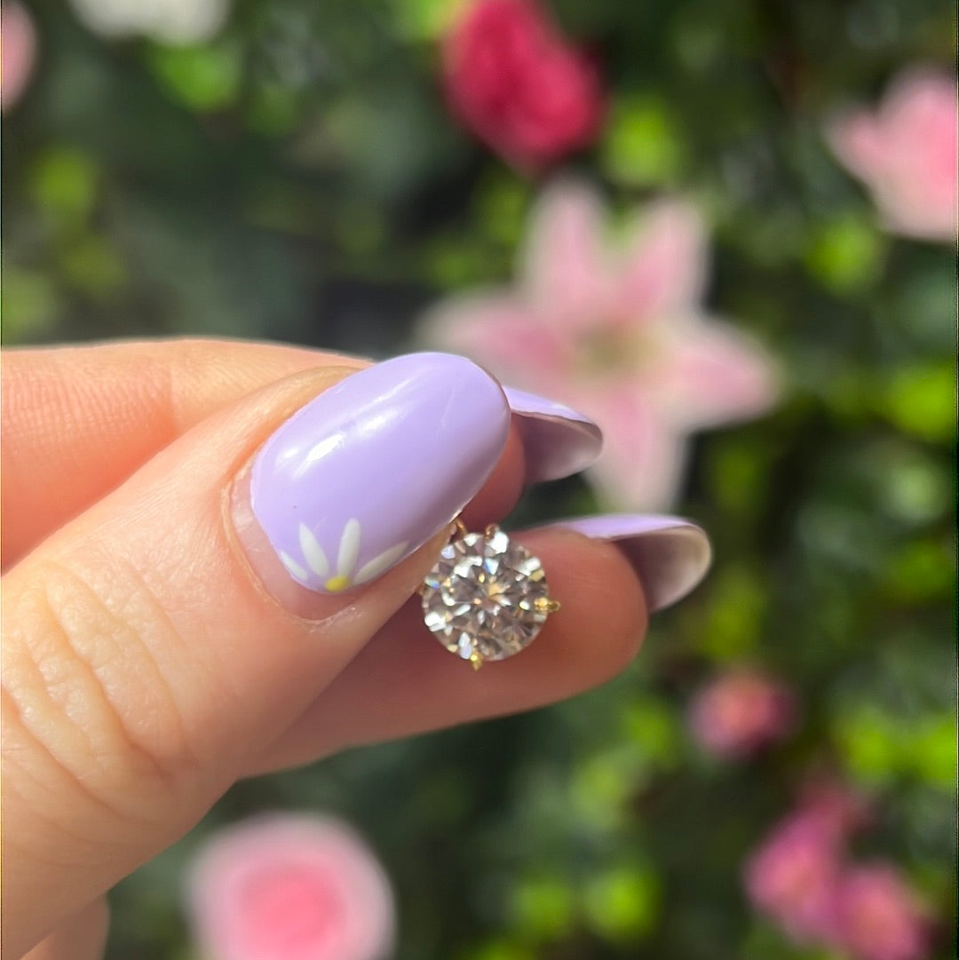 Moissanite 925 Sterling 24ct Gold Pendant - 1.65ct