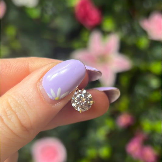 Moissanite 925 Sterling 24ct Gold Pendant - 1.65ct