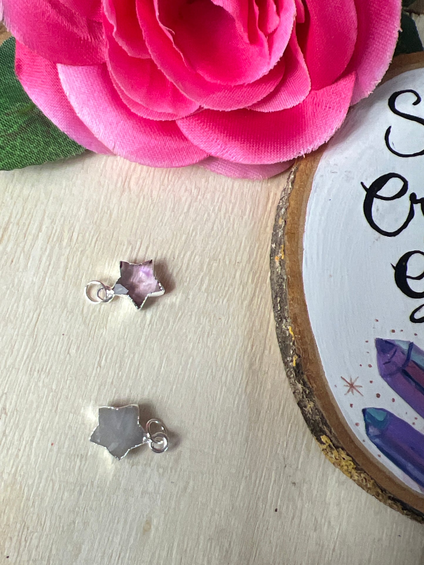 Star Facet Cut - 925 Silver / 18ct Gold electroplated Pendant Charm