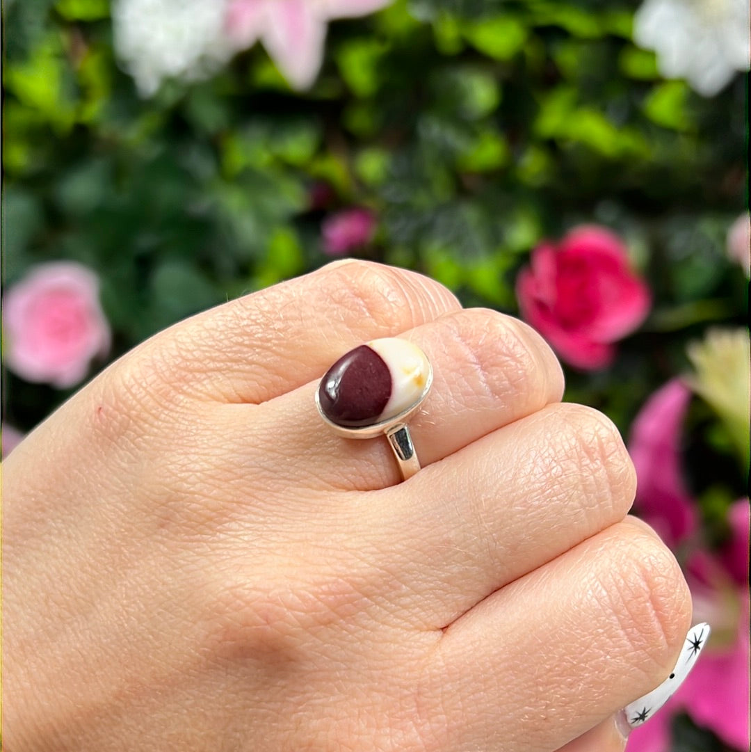 Mookaite 925 Sterling Silver Ring - Size L - L 1/2