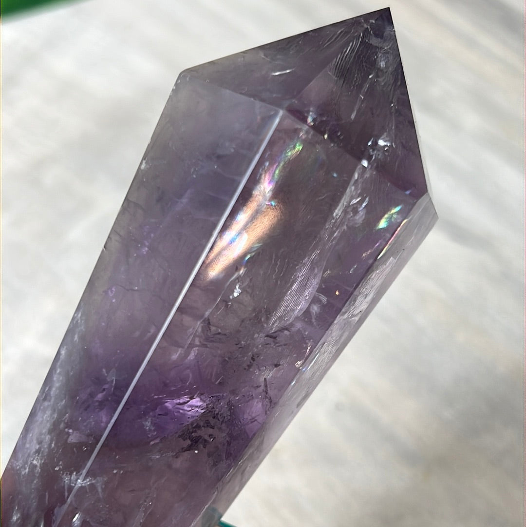 Statement Phantom Fingerprint Amethyst Smokey Quartz Wand