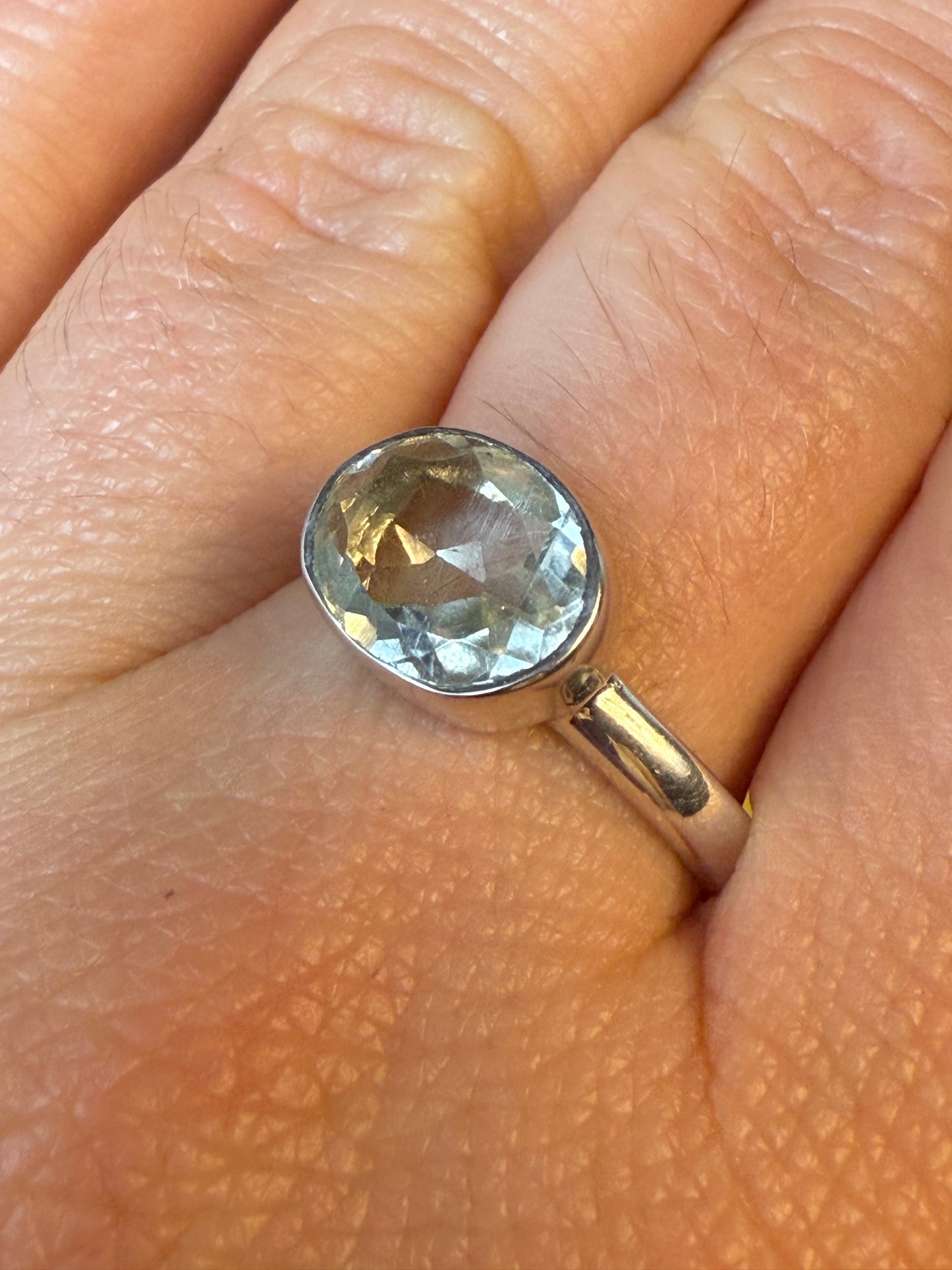 Prasolite 925 Ring - Size R 1/2 - S Green Amethyst