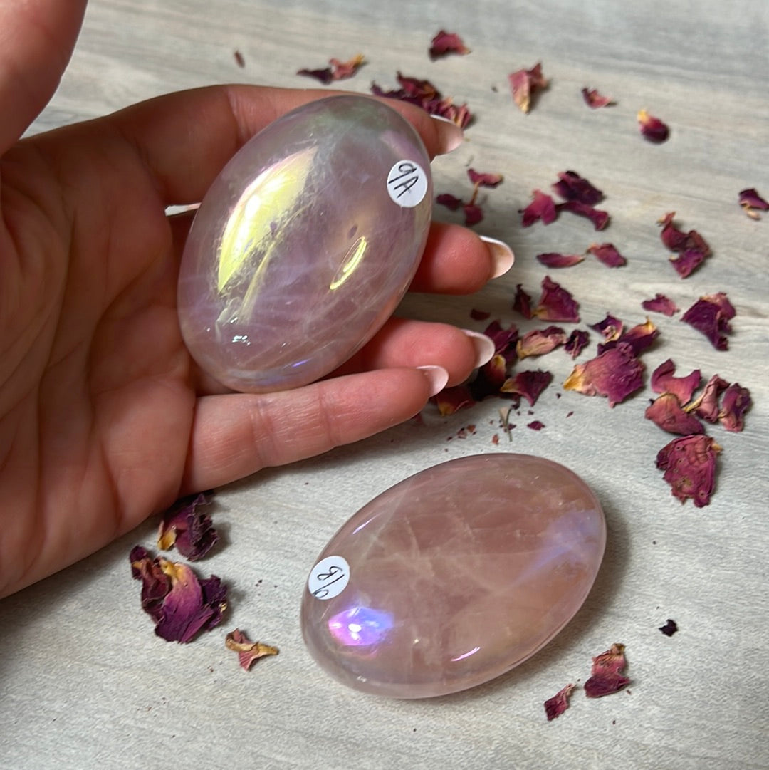 Aura Rose Quartz Palm