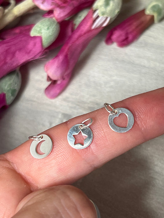 Cutout Disc 925 Sterling Silver Pendant Charm