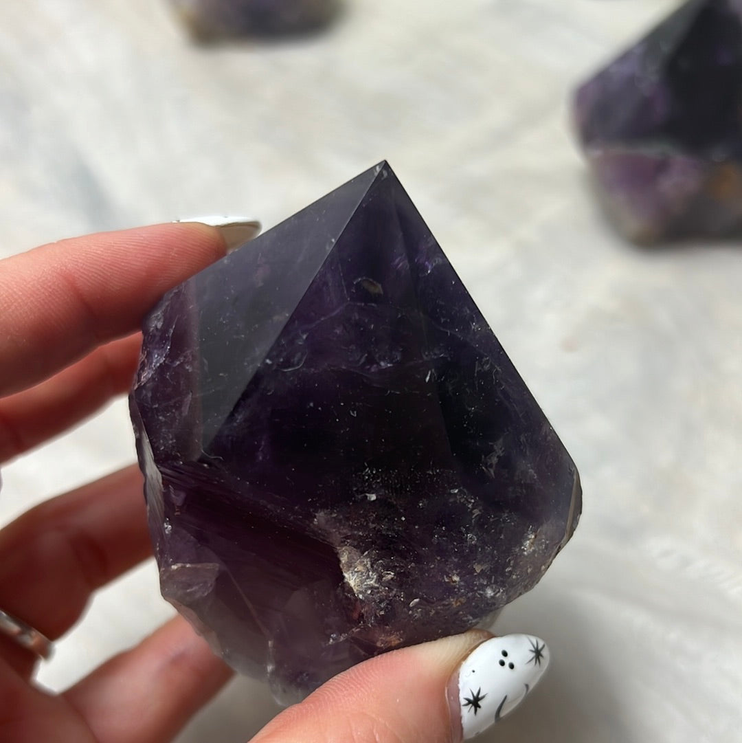 Amethyst Half & Half Polished Raw Tower Points