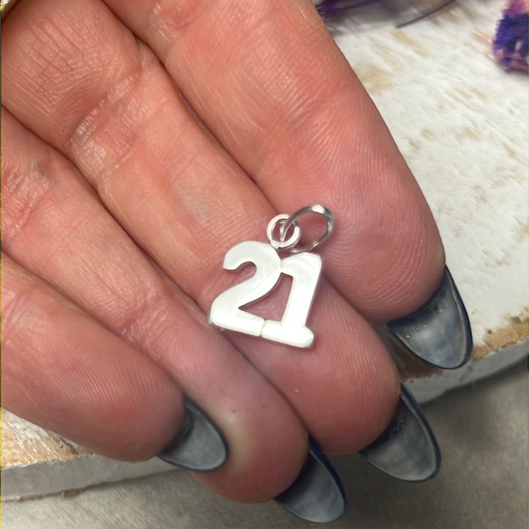 21 21st Birthday 925 Sterling Silver Pendant Charm